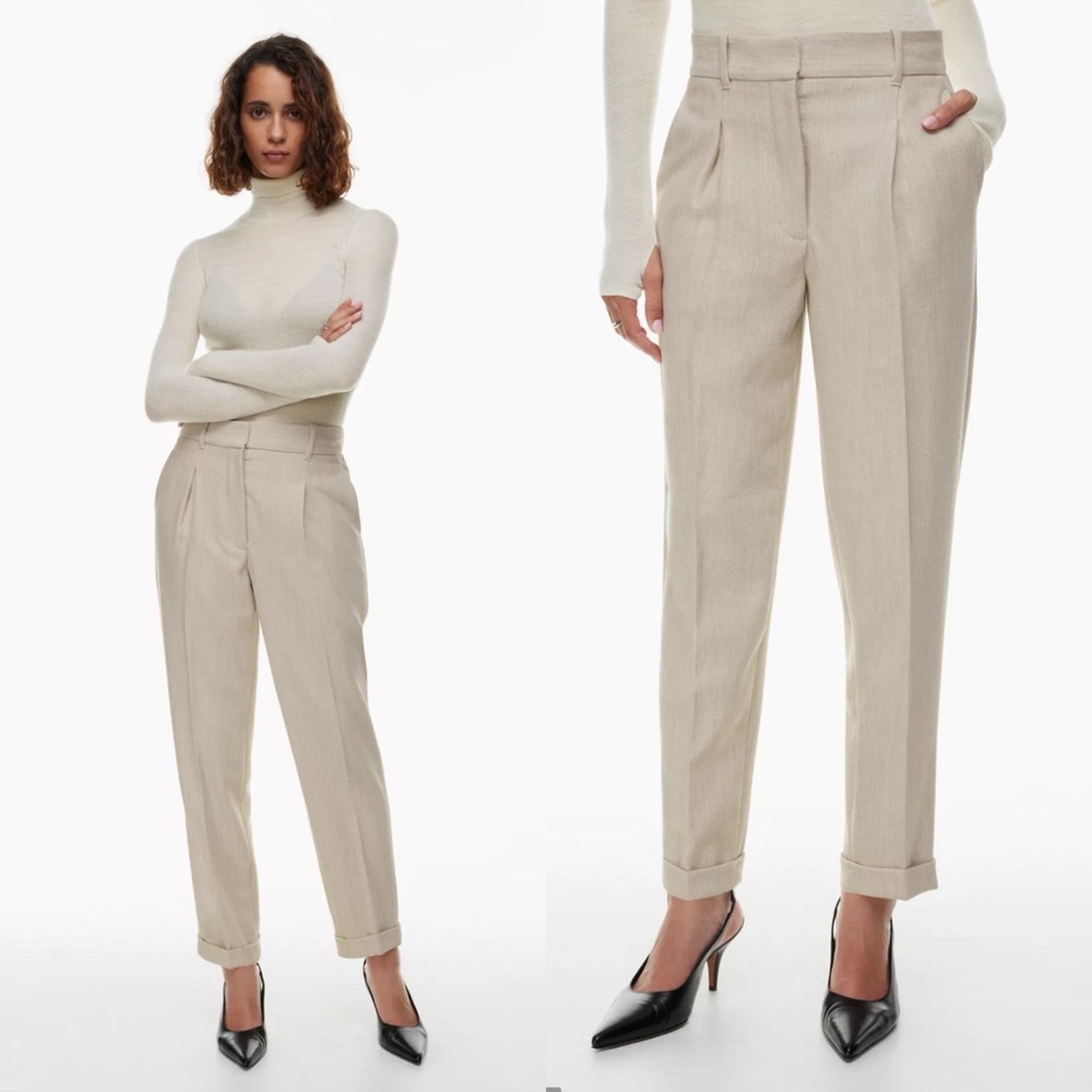Aritzia Wilfred Dashwood Pant in Textured Twill Herring/ Birch Size 6
